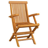 Vidaxl tuinstoelen 3 st met heldergroene kussens massief teakhout