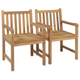 Vidaxl tuinstoelen 2 st met beige kussens massief teakhout
