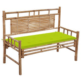 Vidaxl tuinbank met kussen 120 cm bamboe