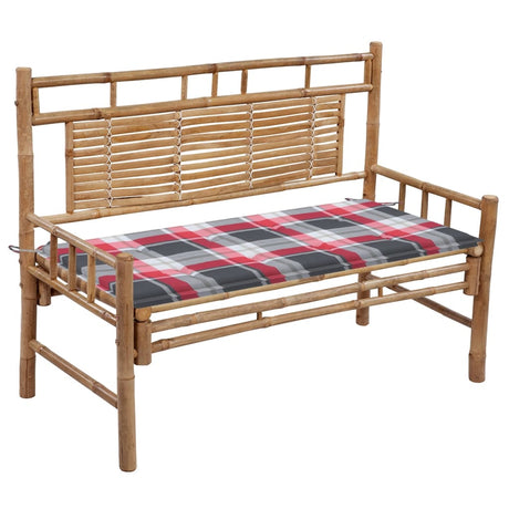 Vidaxl tuinbank met kussen 120 cm bamboe