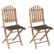 Vidaxl opklapbare stoelen (2 stuks) met kussens, bamboe
