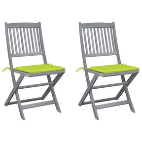 Vidaxl tuinstoelen 2 st inklapbaar met kussens massief acaciahout