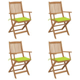 Vidaxl tuinstoelen 4 st inklapbaar met kussens massief acaciahout