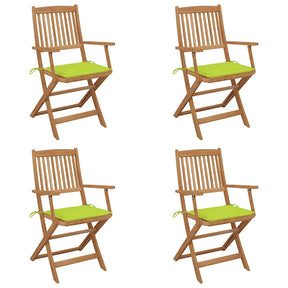Vidaxl tuinstoelen 4 st inklapbaar met kussens massief acaciahout