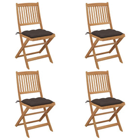 Vidaxl tuinstoelen 4 st inklapbaar met kussens massief acaciahout
