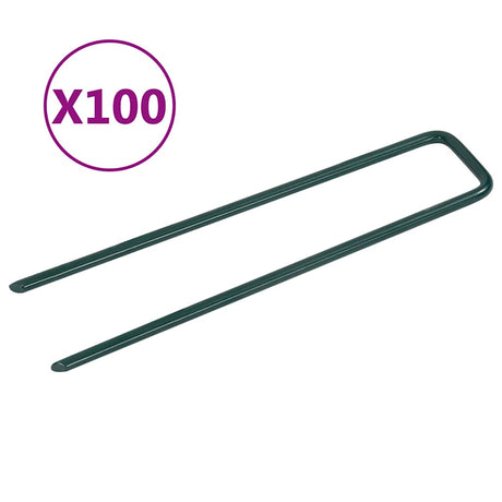 Vidaxl sztuczna trawa grosze 100 szt. Żelazo w kształcie litery U.