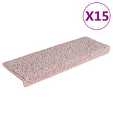 Maty schodowe Vidaxx 15 szt. 65x21x4 cm jasnoróżowe z prostokątną krawędzią