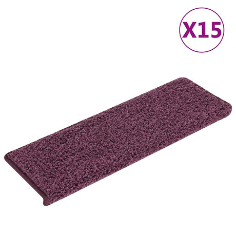 VidaXL maty schodowe 15 szt. 65x21x4 cm ciemnofioletowy prostokątny brzeg