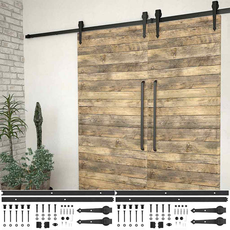 Zestawy okuć Vidaxx do drzwi przesuwnych 2 szt. 200 cm stal czarna