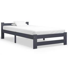 Vidaxl bedframe massief grenenhout donkergrijs 100x200 cm