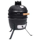 Vidaxl kamado grilla 2-w-1 56 cm ceramiczna czarna