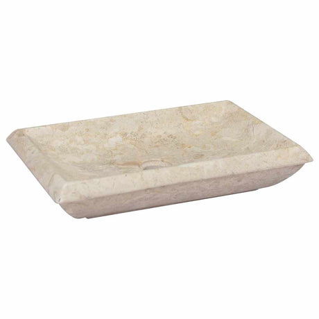 Vidaxl zlew 50x35x10 cm marmurowy krem ​​w kolorze