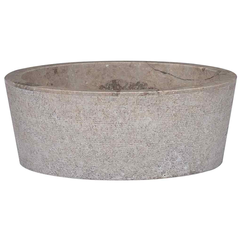 Vidaxl zlew Ø40x15 cm marmurowy szary