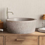 Vidaxl zlew Ø40x15 cm marmurowy szary