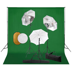 Zestaw do studia fotograficznego Vidaxl z lampami, parasolami, tłem i reflektorem