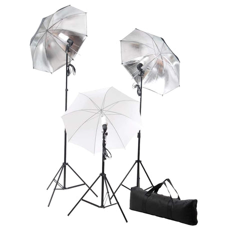Zestaw do studia fotograficznego Vidaxl z lampami, parasolami, tłem i reflektorem
