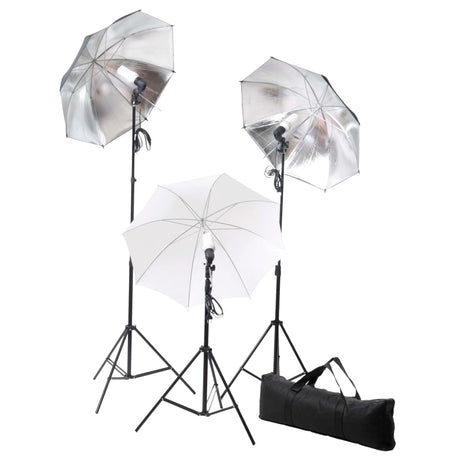 Zestaw do studia fotograficznego Vidaxl z lampami, parasolami, tłem i reflektorem
