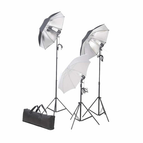 Zestaw do studia fotograficznego Vidaxl z lampami, parasolami, tłem i reflektorem