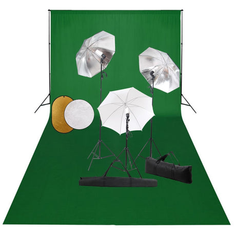 Studio fotograficzne vidaxl z lampami, parasolami, tłem i reflektorem