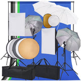 Zestaw do studia fotograficznego VidaXL ze światłami softbox, parasolami i reflektorem tła