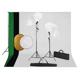 Studio fotograficzne vidaxl z lampami, parasolami, tłem i reflektorem