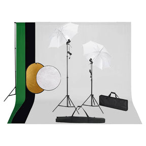 Studio fotograficzne vidaxl z lampami, parasolami, tłem i reflektorem