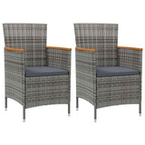 Vidaxl tuinstoelen 2 st poly rattan grijs