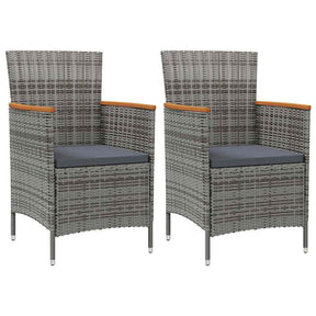 Vidaxl tuinstoelen 2 st poly rattan grijs