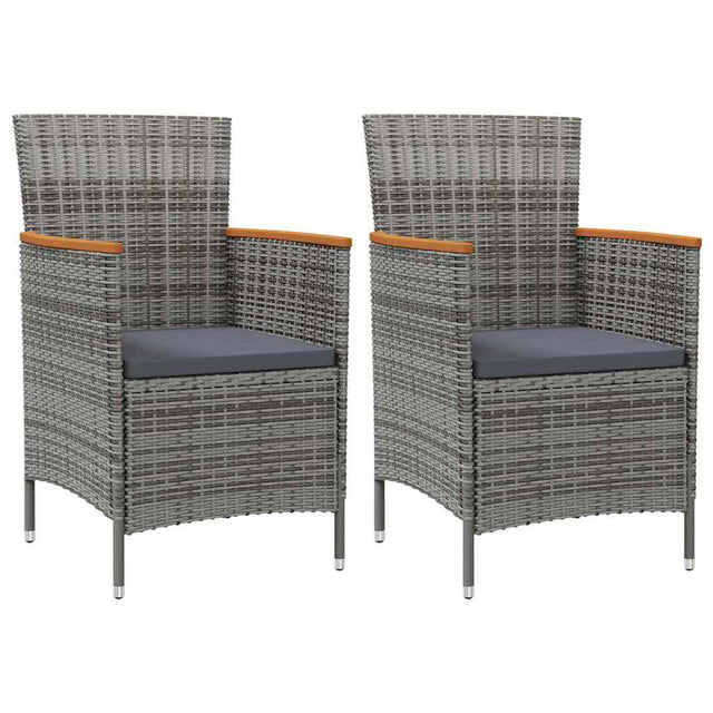 Vidaxl tuinstoelen 2 st poly rattan grijs