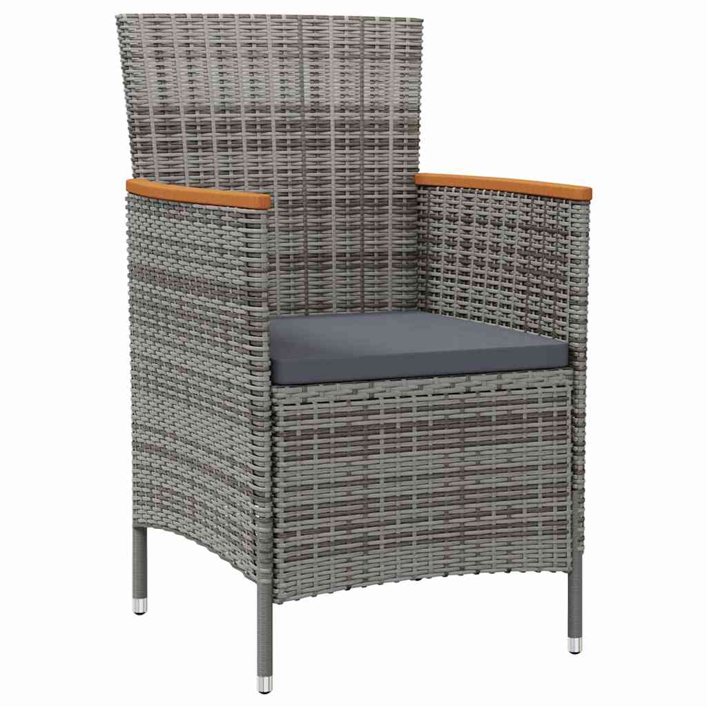 Vidaxl tuinstoelen 2 st poly rattan grijs