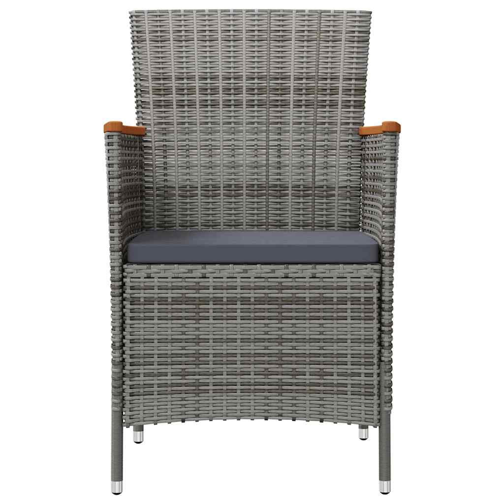 Vidaxl tuinstoelen 2 st poly rattan grijs
