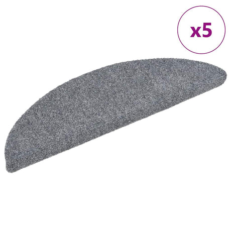 Vidaxl Schody Maty Self -adhezyjne 5 sztuk 56x17x3 cm jasnoszare półkole