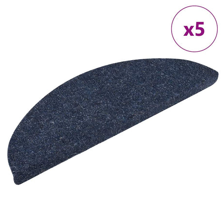 Samoprzylepne maty schodowe Vidaxx 5 sztuk 56x17x3 cm niebieskie półokrągłe