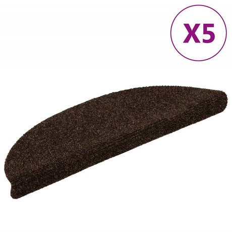 Vidaxl Schody Maty Self -adhezyjne 5 sztuk 56x17x3 cm brązowe półroczki