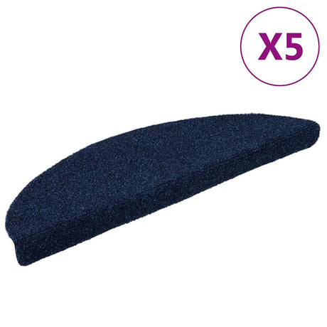 Maty na schody VidaXL samoprzylepne 5 sztuk 56x17x3 cm granatowe półokrągłe