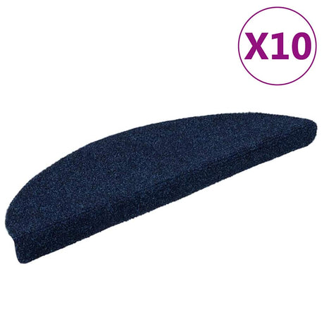 VidaXL Maty na schody samoprzylepne 10 sztuk 56x17x3 cm granatowe półokrągłe