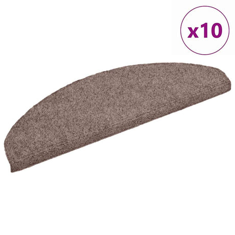 Maty schodowe Vidaxx samoprzylepne 10 sztuk 65x21x4 cm jasnobrązowe półokrągłe duże