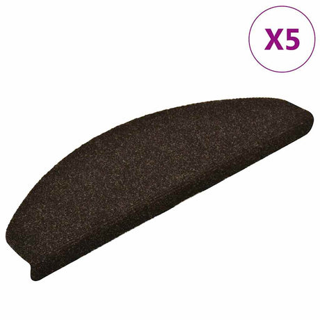 Maty schodowe Vidaxx samoprzylepne 5 sztuk 65x21x4 cm ciemnobrązowe półokrągłe duże