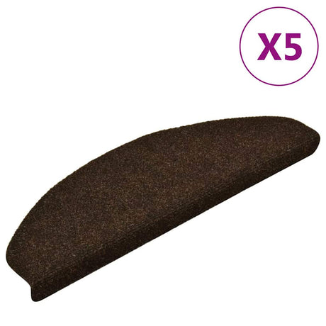 Vidaxl Schody Maty Self -adhezyjne 5 sztuk 65x21x4 cm brązowe półroczki duże