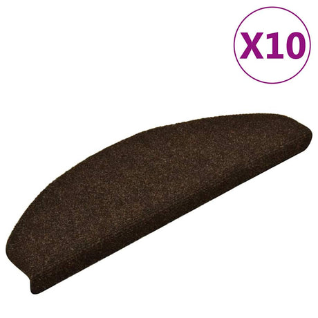 Vidaxl Schody Maty Self -adhezyjne 10 sztuk 65x21x4 cm brązowe półroczki duże
