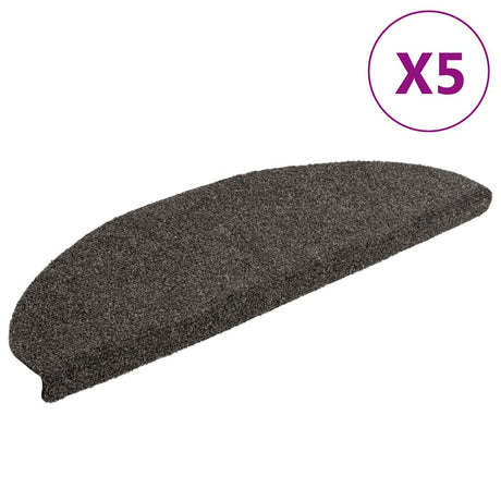 Vidaxl Schody Maty Self -adhezyjne 5 sztuk 65x21x4 cm antracytowa półkula duża