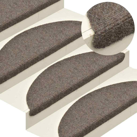 Vidaxl Schody Maty Self -adhezyjne 10 St 65x21x4 cm beżowa półkula duża
