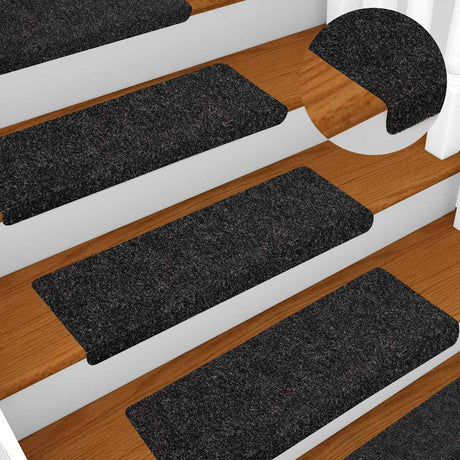 Vidaxl Schody Maty Self -adhezyjne 10 sztuk 65x21x4 cm Czarna prostokątna krawędź