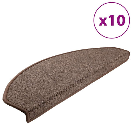 Vidaxl Stair Maty 10 szt. 65x24x4 cm kawa brązowe półroczki duże