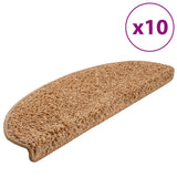 VidaXL Maty schodowe 10 szt. 65x21x4 cm beżowe półokrągłe duże