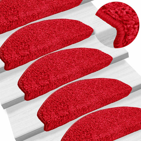 VidaXL maty schodowe 10 szt. 65x21x4 cm czerwone półokrągłe duże
