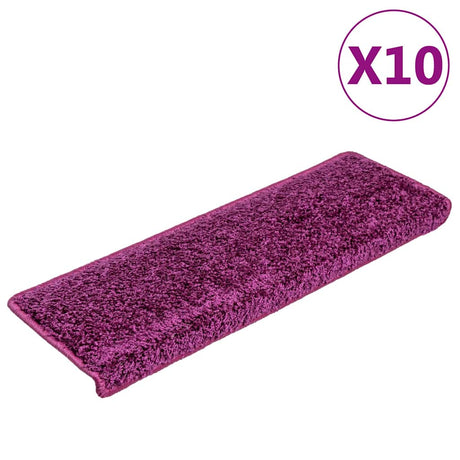 VidaXL maty schodowe 10 szt. 65x21x4 cm fioletowe prostokątne krawędzie