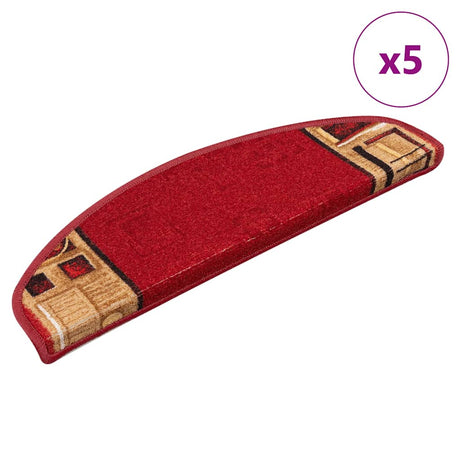 Maty na schody VidaXL samoprzylepne 5 szt. 65x21x4 cm czerwone