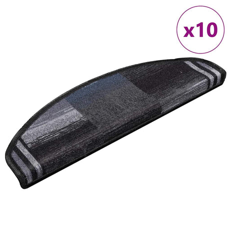 Maty na schody VidaXL samoprzylepne 10 szt. 65x21x4 cm czarno-szare