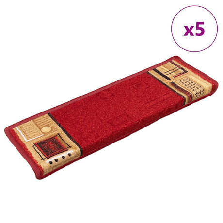 Maty na schody VidaXL samoprzylepne 5 szt. 65x21x4 cm czerwone